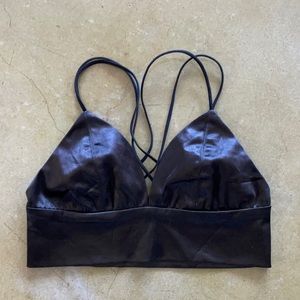 Black Silk Bralette / Crop top